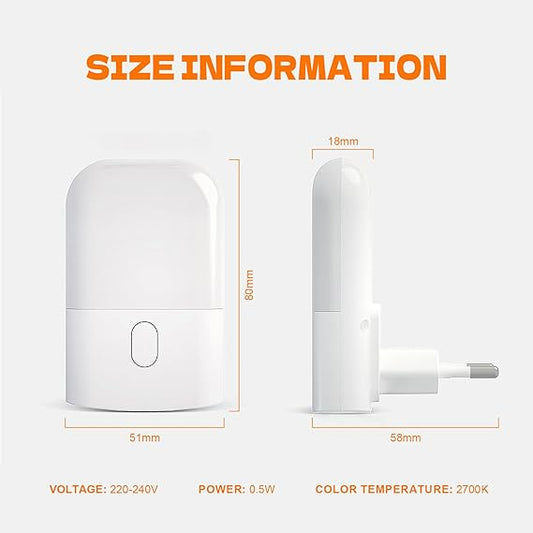 GRIFEMA GD101-2, 2 Children's Night Lights, Electric Socket Night Light with 3 Levels of Brightness Adjustment