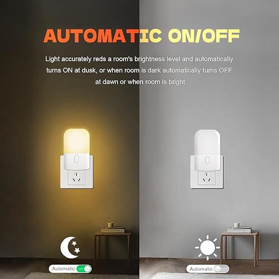 GRIFEMA GD101-2, 2 Children's Night Lights, Electric Socket Night Light with 3 Levels of Brightness Adjustment